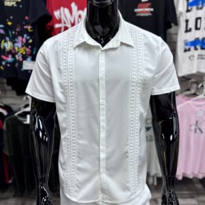 Contrast Lace Pattern White Shirt