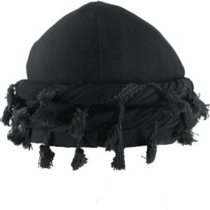 Male Retro Black Tassel Turban