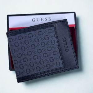 Guess Contrast Logo Leather Bi-Fold Wallet