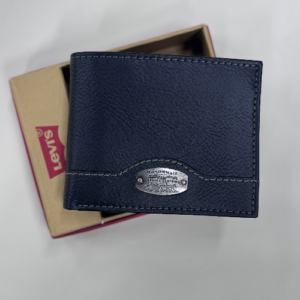 Levi's Leather Bi-Fold Wallet with Levi Strauss Logo Plaque