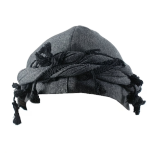 Male Retro Deep Grey Tassel Turban