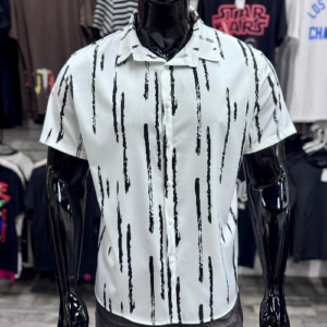 Paint Streak Pattern Shirt Black/WhIte