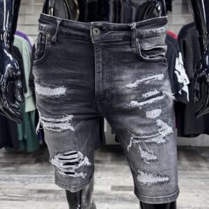 2121 Distressed Jean Shorts Black Wash